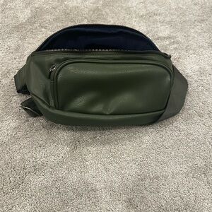 Kibou Vegan Leather Travel Diaper Bag / Fanny Pack in Olive